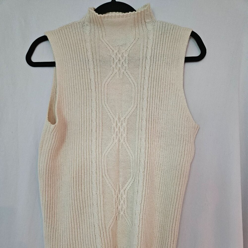 Marisa Christina Vintage Size Med Ivory‎ Cotton blend Sleeveless Sweater